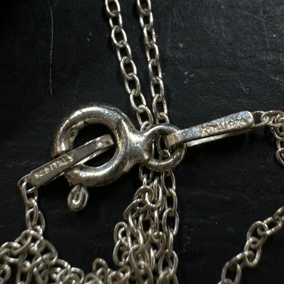 Sterling Silver Heart Pendant CZ Diamond Necklace Stud Earring Bundle 925 Italy - Picture 6 of 7